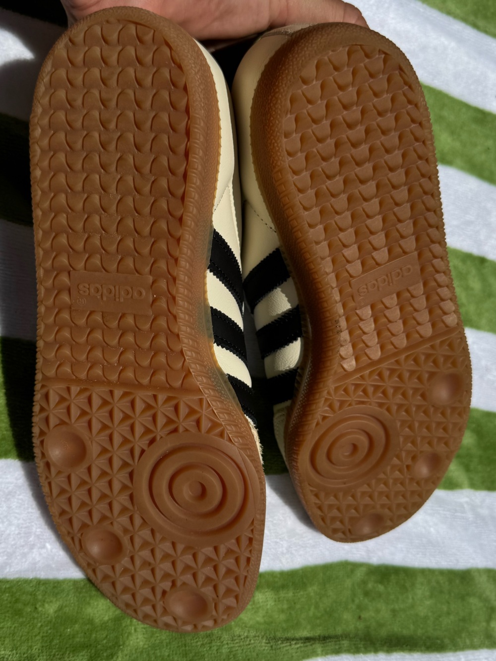 Adidas OG Samba 8 Sneakers in Cream White & Core Black Sand Strata Gum Sole - Picture 8 of 11